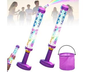 Glowing Rainbow LED Water Blaster, Light Up Fireworks Squirt Gun with Lights, High Pressure Water Soaker Toys for Summer Pool Party, Backyard, Beach Outdoor Games (2PCS)