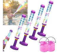 Glowing Rainbow LED Water Blaster | Summer Fun that Pops Like Magic! Glowing Rainbow Water Blaster, Light-Up Firework WaterGun, High-Pressure Squirt, Pool, Backyard, Beach, Birthday (4pcs)