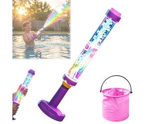 Glowing Rainbow LED Water Blaster | Summer Fun that Pops Like Magic! Glowing Rainbow Water Blaster, Light-Up Firework WaterGun, High-Pressure Squirt, Pool, Backyard, Beach, Birthday (1pc)