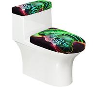 Glowing Zebra Copriwater Set di 2, Super Soft Lavabile, Copriwater
