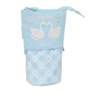 Glowlab CISNES - Astuccio convertibile in calice di Safta, astuccio per bambini, ideale per bambini in età scolastica, comodo e versatile, qualità e resistenza, 8 x 6 x 19 cm, colore blu chiaro, Blu