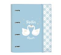Glowlab Swans - 4 Ring Binder 35 cm with 100 A4 Sheets, Ideal for Children of Di