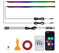 Glowride Interior Lights, RGB 5 in 1 LED Car Ambient Lighting Kit, Acrylic Ambient Led Lights for Car with Dynamic Color Chasing, 3 Modes of Control, Wireless App & Remote Control (2 * 43.3in)
