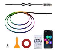 Glowride Interior Lights, RGB 5 in 1 LED Car Ambient Lighting Kit, Acrylic Ambient Led Lights for Car with Dynamic Color Chasing, 3 Modes of Control, Wireless App & Remote Control (1 * 43.3in)
