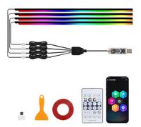 Glowride Interior Lights with Wireless App and Remote Control, 5 in 1 RGB Ambient Lighting Kit, Adjustable Brightness, Music Mode Inside Car Lighting Decorations (43in*4)
