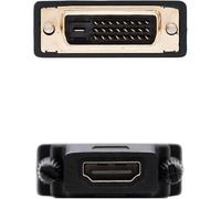 Glowster Adattatore DVI a HDMI per Schermo Full HD, Connettore DVI 24+1/M-HDMI A Femmina, Oro, Nero