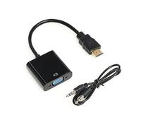 Glowster Adattatore HDMI a VGA con uscita audio 3,5 mm per convertire segnali digitali in analogici e collegare dispositivi video.