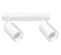Glowster Applique LED tubolare direzionabile bianco 2xGU10 con sofisticati anelli dorati intercambiabili. Ideale per illuminare e abbellire qualsiasi ambiente, fondendo eleganza e funzionalità.