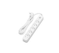 Glowster Ciabatta tedesca serie L a 5 vie con interruttore. Lunghezza 5 metri, cavo 3G da 1,5 mm² in elegante bianco e grigio. Ideale per organizzare il tuo spazio in modo sicuro ed efficiente.