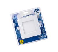 Glowster Downlight E6 LED da incasso quadrato 6W Luce calda