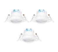 Glowster Downlight LED rotondo da incasso E6 con angolo regolabile (3 pezzi) 5 W luce bianca