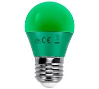 Glowster Lampadina LED G45 verde E27 4W, a risparmio energetico, lunga durata, ideale per decorazione, ambienti rilassanti e segnaletica.