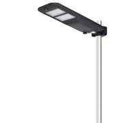Glowster Lampione solare a LED con telecomando, pannello solare integrato, tecnologia ecologica, illuminazione esterna, ideale per giardini e sentieri.