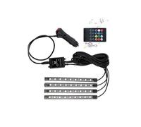 Glowster LED auto interna impermeabile con luci RGB, 4,5 W e 4 strisce da 0,225 m ciascuna. Include caricabatterie USB per un'installazione facile e veloce. Illumina la tua auto con stile e praticità.