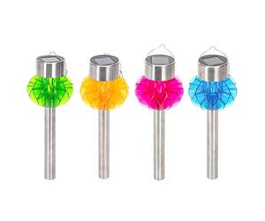 Glowster Luce LED solare ambientale per giardino, acciaio inox, colore misto, ideale per illuminare prato e decorare spazi esterni.