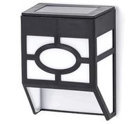 Glowster Luce solare a LED da parete nera, RGB, 200 lumen, IP65, sensore di movimento, ideale per illuminazione esterna e sicurezza in giardino.