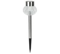 Glowster Luce solare a LED decorativa per giardino, acciaio inox, 6500 K, energia solare, ideale per illuminare prato e abbellire spazi esterni.
