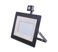 Glowster Proiettore LED slim con sensore nero 100 W (Die-Casting)