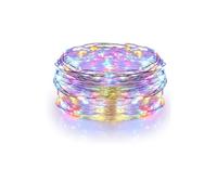 Glowster RGBY - Ghirlanda luminosa a LED, 4 m, con filo di rame e pila a bottone, ideale per decorazioni natalizie e ambientazioni.