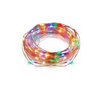 Glowster RGBY LED 4 m con filo di rame e batterie a bottone, ideale per feste e ambienti accoglienti.