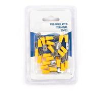 Glowster Terminale pre-isolato giallo, 1,25 mm², 250 V, in blister da 20 pezzi, ideale per collegamenti elettrici sicuri e veloci.