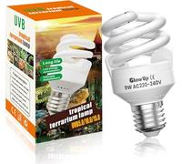 GlowUp 9W UVB 5.0 E27 Lampada per Tartarughe e Rettili AC220-240V, Lampadina Fluorescente UVA UVB per Acquario, Contenitore di Vetro, Mangiatoia, Tartaruga, Serpente (1Pcs)