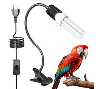 GlowUp Lampada per uccelli set completo, lampada a morsetto con lampadina UVB 2.4 E27 20W per Illuminazione degli uccelli