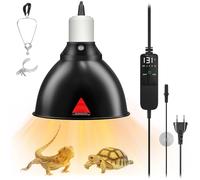 GlowUp Lampada Riscaldante Lampada uvb Tartarughe da 5,5 pollici con termostato e timer, Portalampada E27 Reptile Dome 300W per Tartarughe, Lucertole, Draghi Barbuti (Lampadina non Inclusa)