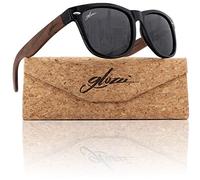 glozzi Occhiali da Sole Legno di Noce per Uomo e Donna con Lenti Polarizzate UV400 Aste in Legno e Custodia in Sughero