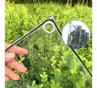 GLP Tarp - Telo trasparente con occhielli, in plastica trasparente, resistente alla pioggia, in PVC (0,5 mm/650 g/m²), colore: 0,5 mm, dimensioni: 2 × 5 m