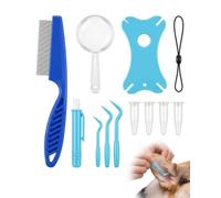 GLPRKOW Set Pinze per Zecche Cani e Gatti, 11 Pezzi, Kit Rimozione Sicura, Tecnologia senza Compressione, Estrazione Integrale per Cute Delicata, Protocollo Preventivo e Igiene Domestica