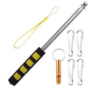 GLQ Asta per Bandiera,Asta Telescopica con 4 Clip (2.5m, Giallo)