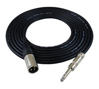 GLS audio 7,6 m cavo patch fili - XLR maschio a 1/10,2 cm TRS Black cables - 25 'Balanced Snake Cord (Nota: questo non è un cavo microfono.)