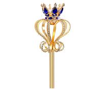GlSAKE Regina Re Scettro Strass Fata Principessa Bacchetta Giochi di Ruolo Puntelli Accessori per Costumi da Sposa per Feste (19,7 Pollici, 7 Once) (Blu)