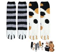 GLSAYZU Cute Cat Claw Socks, Cat Paw Socks Cat Socks Women Fuzzy Socks Cozy Soft Fluffy Cute Animal Slipper Socks (2pair-D,One Size)
