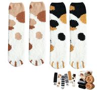 GLSAYZU Cute Cat Claw Socks, Cat Paw Socks Cat Socks Women Fuzzy Socks Cozy Soft Fluffy Cute Animal Slipper Socks (2pair-A,One Size)