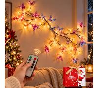 GLSAYZU Warm Soft Glow Vine Lights For Wall, Multi-Room Golden Ambiance (M) | Versatile glowvine accent for bedroom, living room, party, reading nook; golden ambiance with bendable willow vine branches