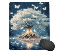 Glslmznq Tappetino Mouse Piccolo 290 x 240 mm, Tappetini Mouse Gaming Albero dei sogni, Mousepad Impermeabile e Antiscivolo, con Bordo Cucito, Pratica e Facile da Pulire, Ufficio, Laptop, PC l-607