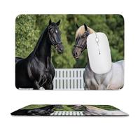 Glslmznq Tappetino Mouse Piccolo 340 x 280 mm, Tappetini Mouse Gaming animali cavalli, Mousepad Impermeabile e Antiscivolo, con Bordo Cucito, Pratica e Facile da Pulire, Ufficio, Laptop, PC l-164