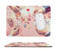 Glslmznq Tappetino Mouse Piccolo 340 x 280 mm, Tappetini Mouse Gaming Carte di poker, Mousepad Impermeabile e Antiscivolo, con Bordo Cucito, Pratica e Facile da Pulire, Ufficio, Laptop, PC l-658