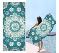 Glslmznq Telo Mare Microfibradi xxl 60 x 120 cm, Asciugamani Grande Microfibra e Resistente Alla Sabbia, Telo Palestra Leggero e ad Asciugatura Rapida Adattoper Spiaggia, Viaggi, Sauna, Mandalo s-785