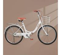 GLSQBVRP Bicicletta Pieghevole Da Donna Da 20", 22", 24", 26", Con Telaio In Acciaio Ad Alto Tenore Di Carbonio E Doppi Freni A Disco, Bicicletta Pieghevole A Velocità Singola E,24 inch
