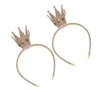 GLSTOY 2 Cerchietti Fascia per Chioma a Corona Dorata Copricapo Elegante per Compleanno Resistente Tiara per Halloween e Natale