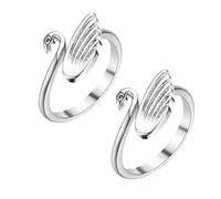 GLSTOY 2 Pezzi Anelli per Maglia Regolabili Forma di Cigno da Anelli Aperti per Filato Uncinetto Leggeri e Portatili per Tensionare Filo Accessori Pratici per Lavori di Cucito e