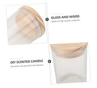 GLSTOY 2 pezzi Bicchieri Portacandele Trasparenti in Vetro per Candele Fai da Te Contenitori Aromaterapia con Tappo in Legno Vasetti Decorativi per Creazioni Profumate e Regali Creativi
