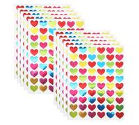 GLSTOY 2100 Adesivi a Forma di Cuore Multicolori per Scrapbooking, Etichette Autoadesive per Diario e desivi Decorativi in Carta Stagnola Resistenti per Premiazioni e