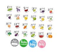 GLSTOY 28 Pezzi Adesivi per Gravidanza Colore Assortito, Sticker Pancia Sicuri per Maternità senza Residui, Accessori Fotografici per Momenti di Crescita e Ricordi della Gravidanza