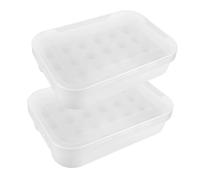 GLSTOY 2pezzi Contenitore Per Uova Impilabile Con Coperchio Per Uova Organizzatore Trasparente Per Frigorifero Design Salvaspazio e Freschezza Ottimale