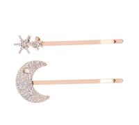 GLSTOY 2pezzi Decorative Rhinestone Hair Charming Star and Moon Design Elegant Hair Accessories for All Hairstyles for Everyday Use and Special Occasions