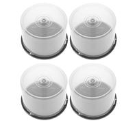 GLSTOY 4 Contenitori Porta Cd/dvd Trasparenti, Custodie Rigide per 50 Dischi, Organizer Compatto e Resistente per Casa, Ufficio e Viaggi, Supporto per Archiviazione Multimediale